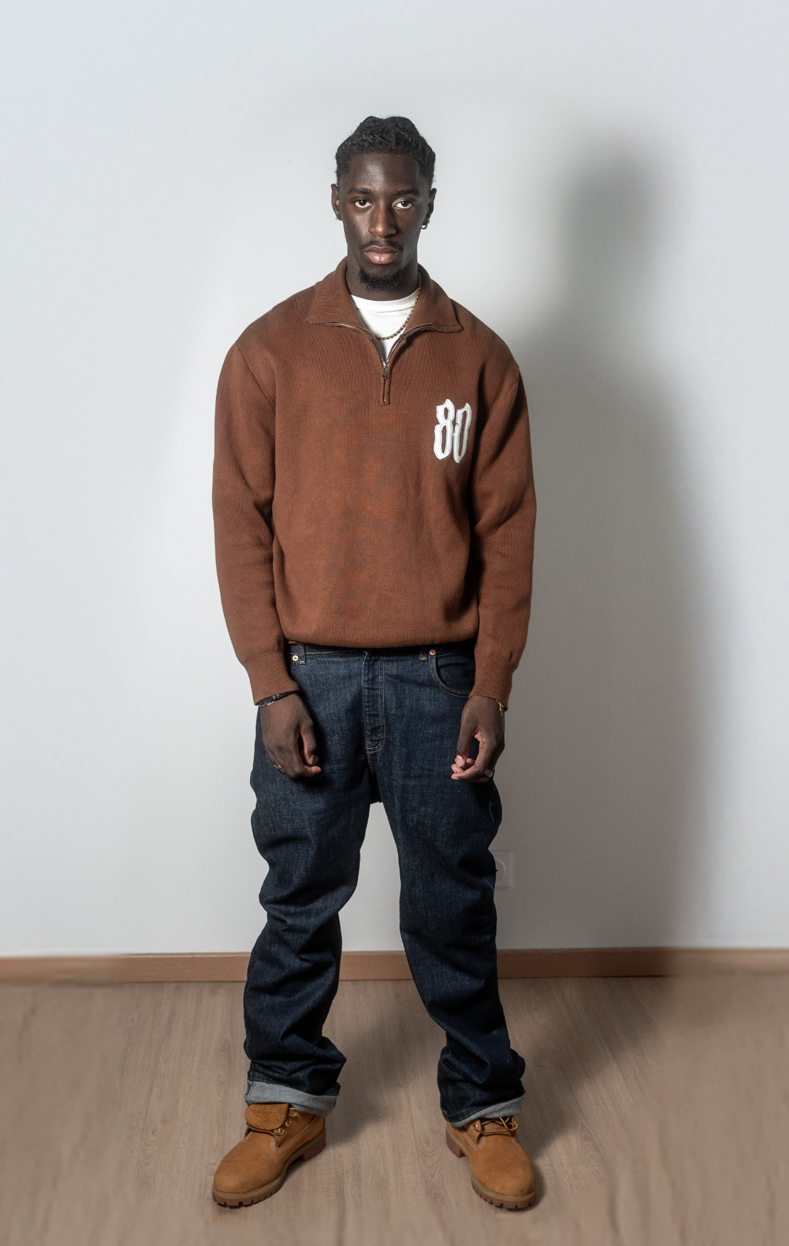 HALF ZIP - BROWN