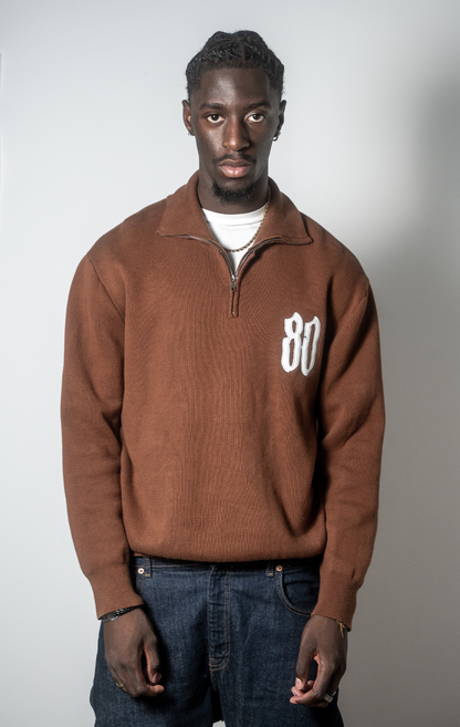 HALF ZIP - BROWN